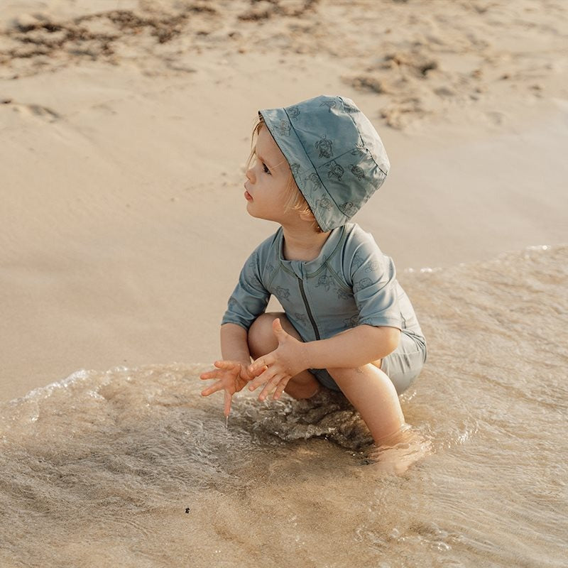 Swimsuit short sleeves Turtle Island Olive