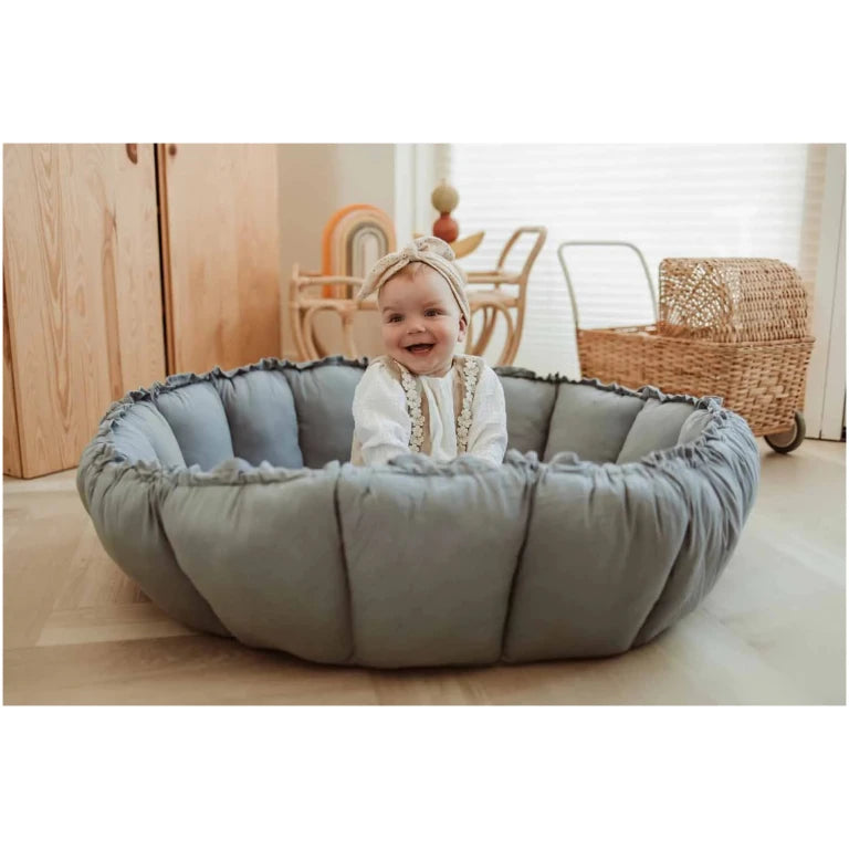 Bloom Dusty Blue Organic Babymat