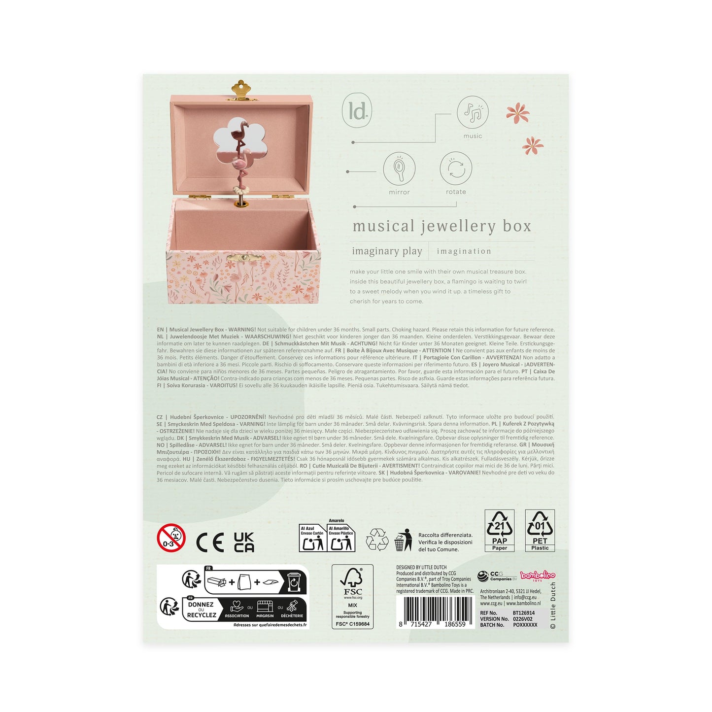 Flamingo Musical Jewellery Box