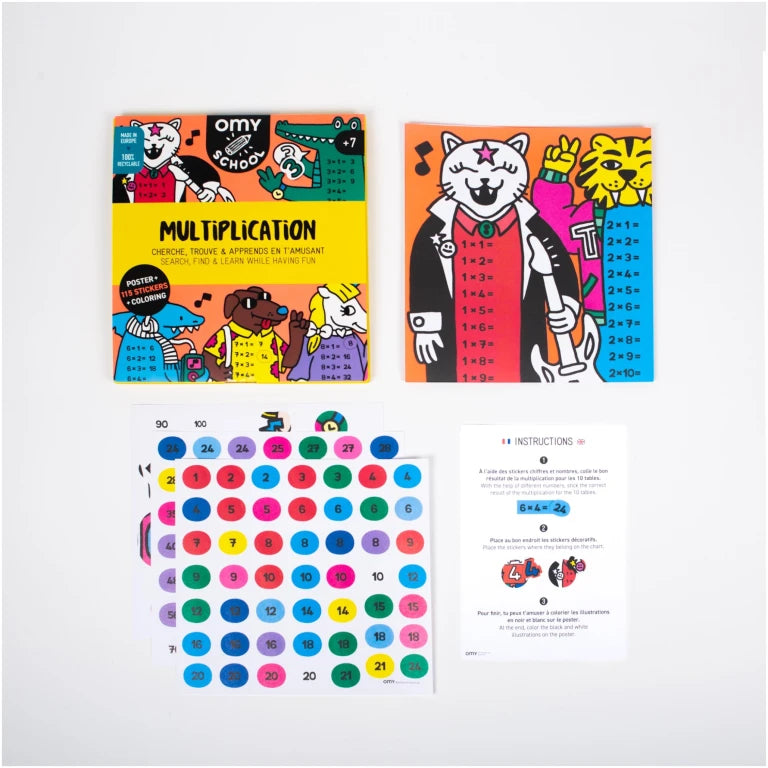 Giant poster for painting with stickers School Multiplications