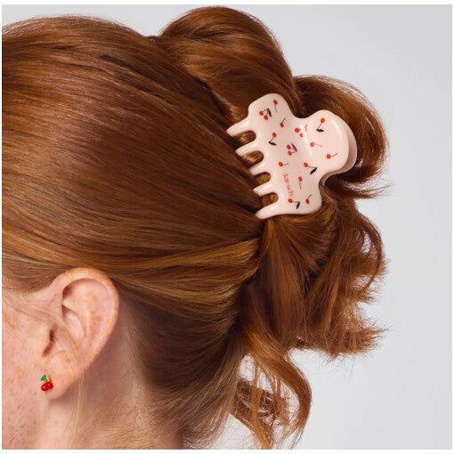 Cherry Print Cloud Claw Clip – Medium