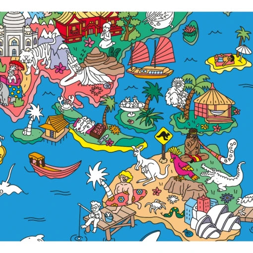 Giant poster & stickers – Atlas