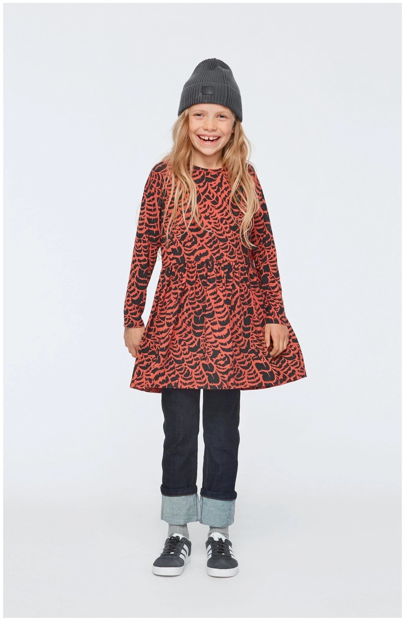 Carly graphic feather dress