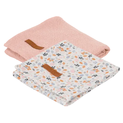 Muslin cloths 70 x 70 Pure Pink /Spring Flowers