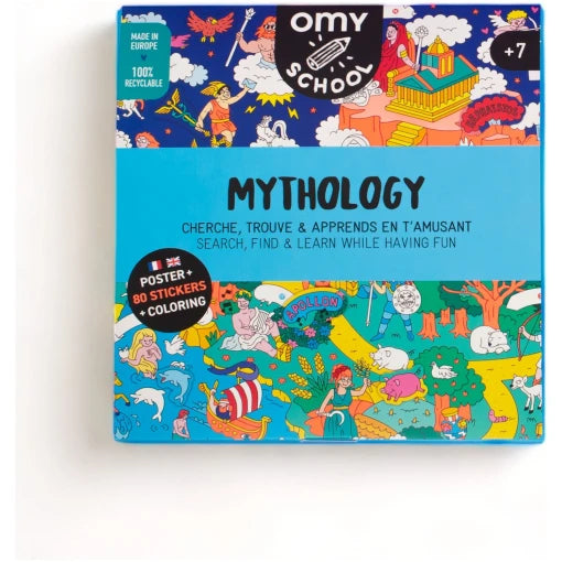 Giant poster for colouring with stickers School Mythology