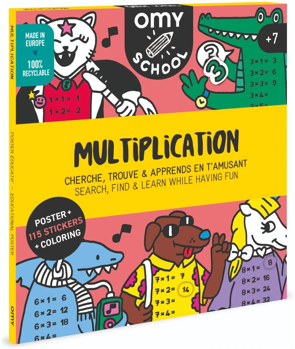 Giant poster for painting with stickers School Multiplications
