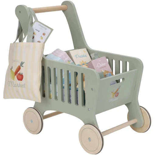 Wooden shopping cart