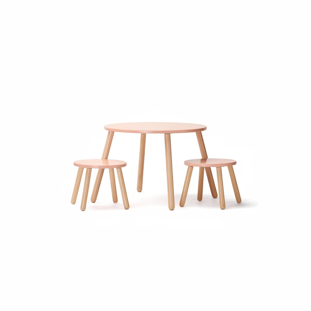 Stool and table set apricot