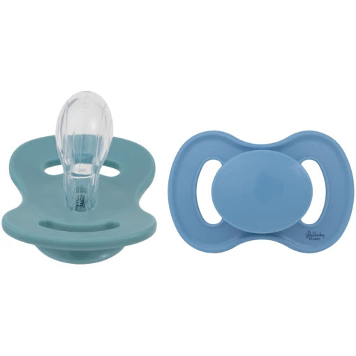 Set of 2 silicone pacifiers Size 2 – Ocean Teal & Dove Blue