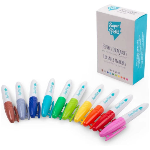 Box of 10 erasable markers for silicone