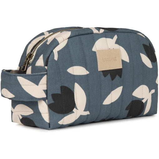 HYDE PARK. Waterproof vanity case- Blue black tulips