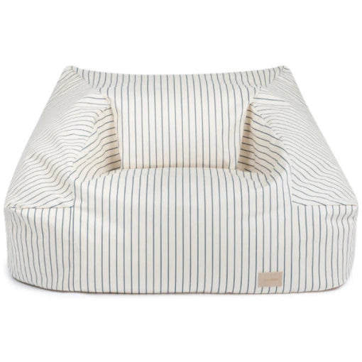 Chelsea armchair twill beanbag • blue thin stripes natural