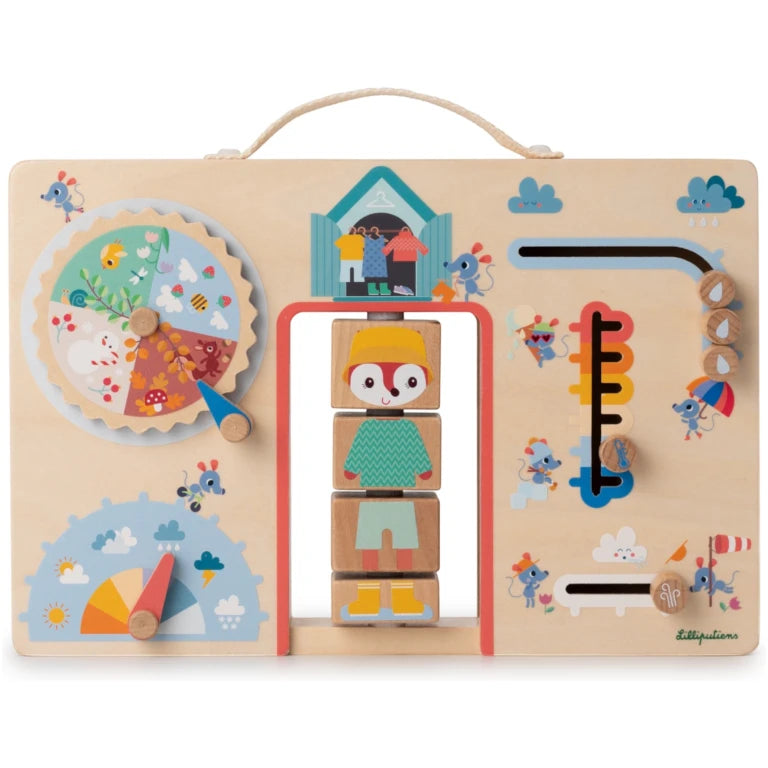 Wooden activity board – Alice’s suitcase