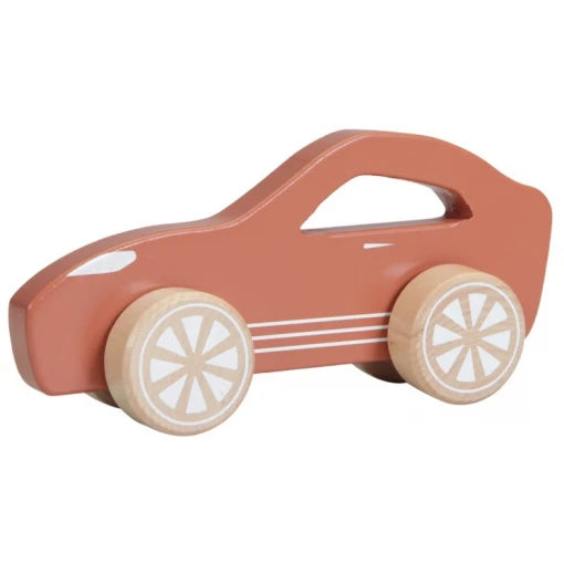 Wooden toy sports car rust
