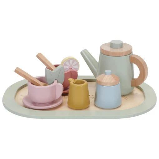 Wooden tea service set
