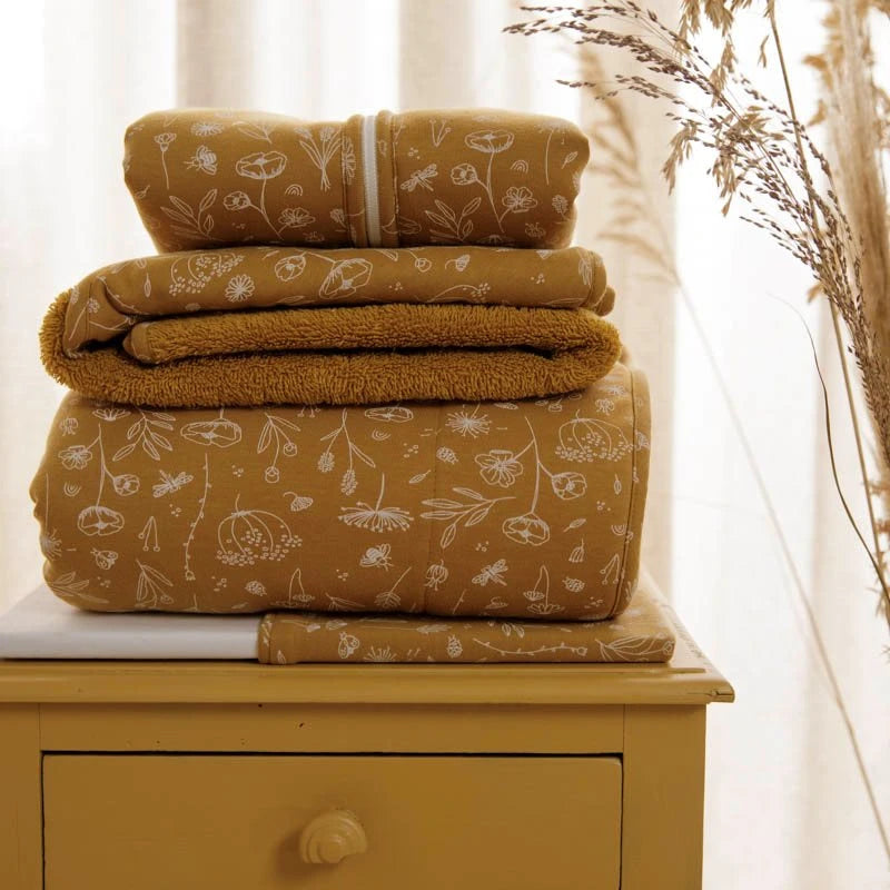 Hooded towel Wild Flowers Ochre