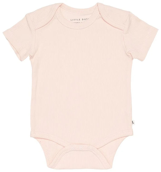 Bodysuit short sleeves Rib Pink