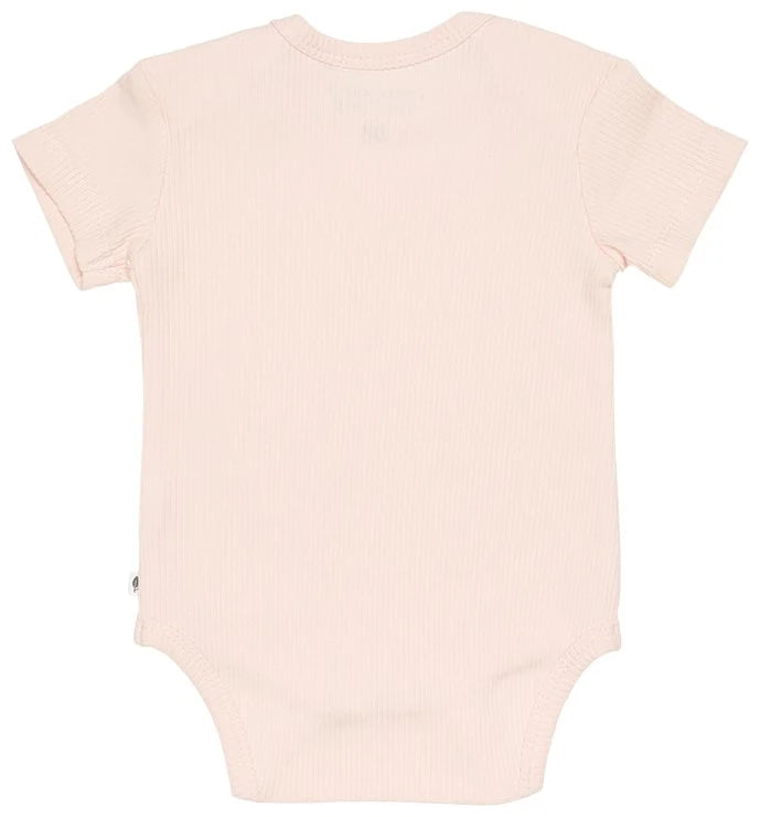 Bodysuit short sleeves Rib Pink