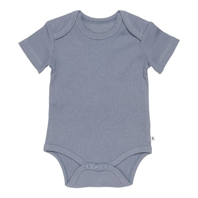 Bodysuit short sleeves Rib Blue