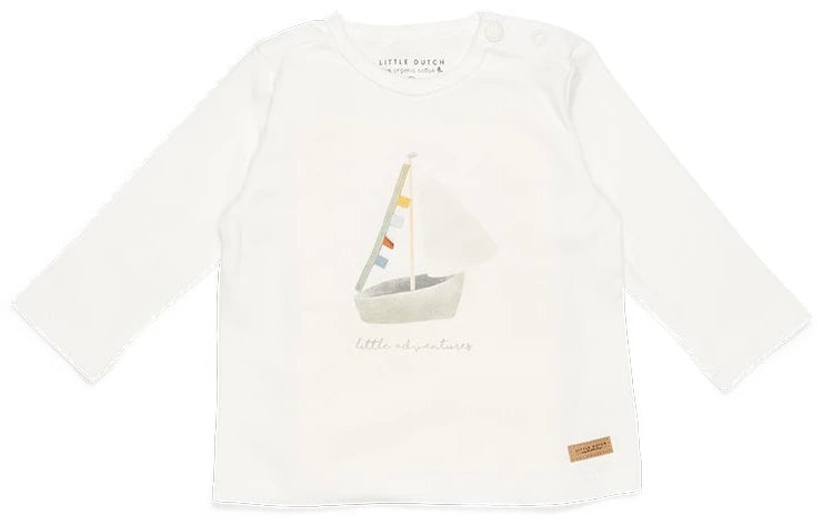 T-shirt long sleeves Sailboat White Adventures