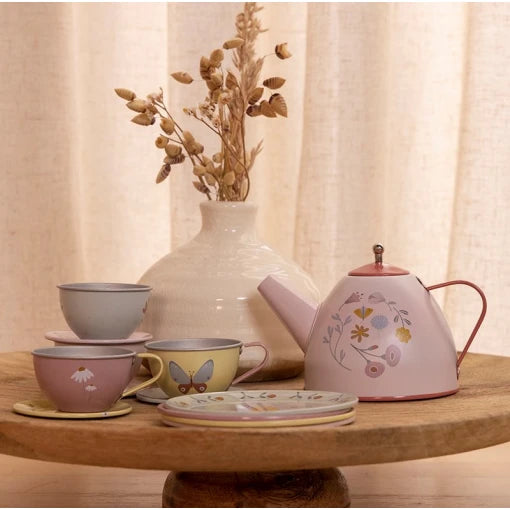 Tin tea set Flowers & Butterflies
