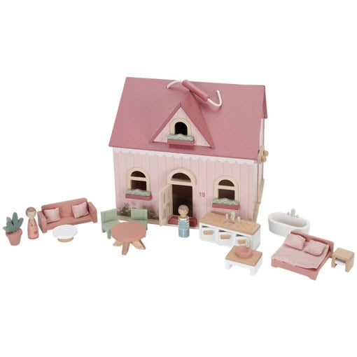 Wooden portable dollhouse