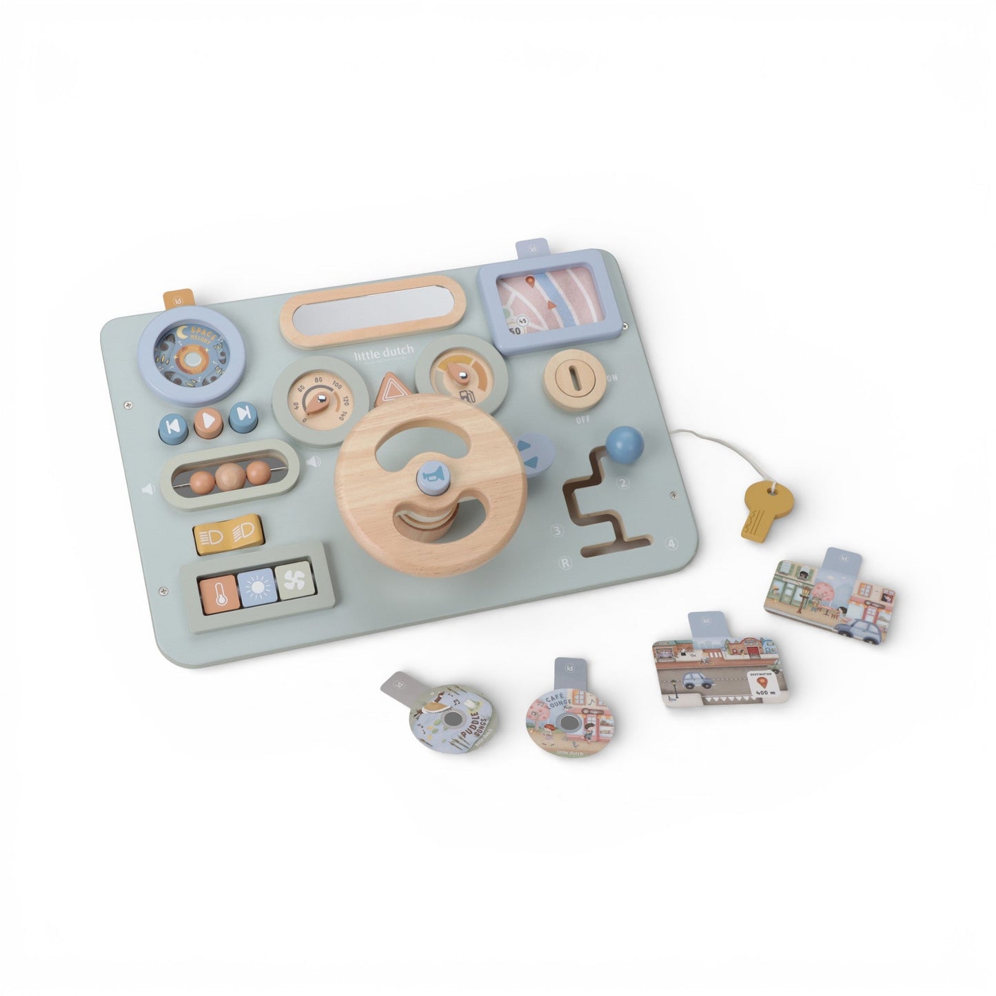 Wooden activity board-steering wheel