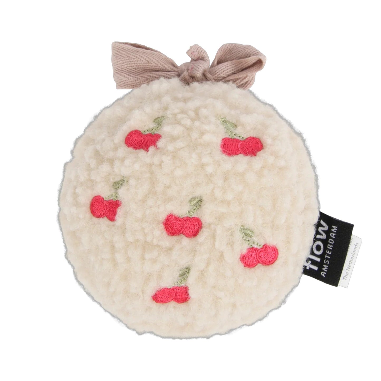 Lucy fabric toy with white sounds for stroller (cherries)