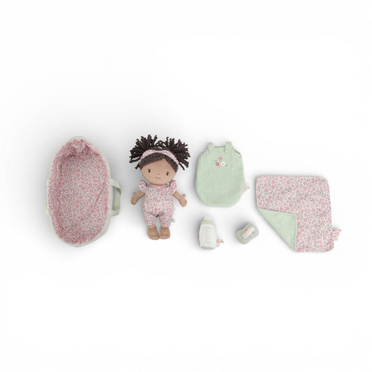 Baby doll in basket Evi 30 cm Jellyfishkids