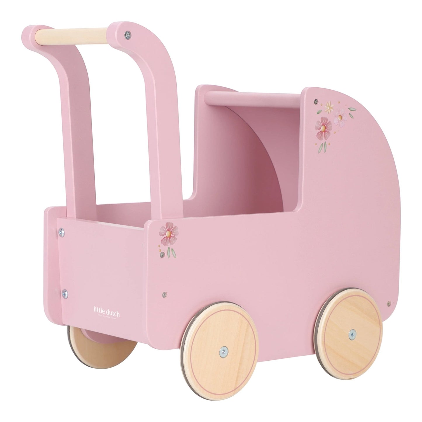 Wooden doll stroller