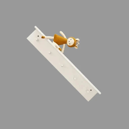 Kid’s shelf with hooks white