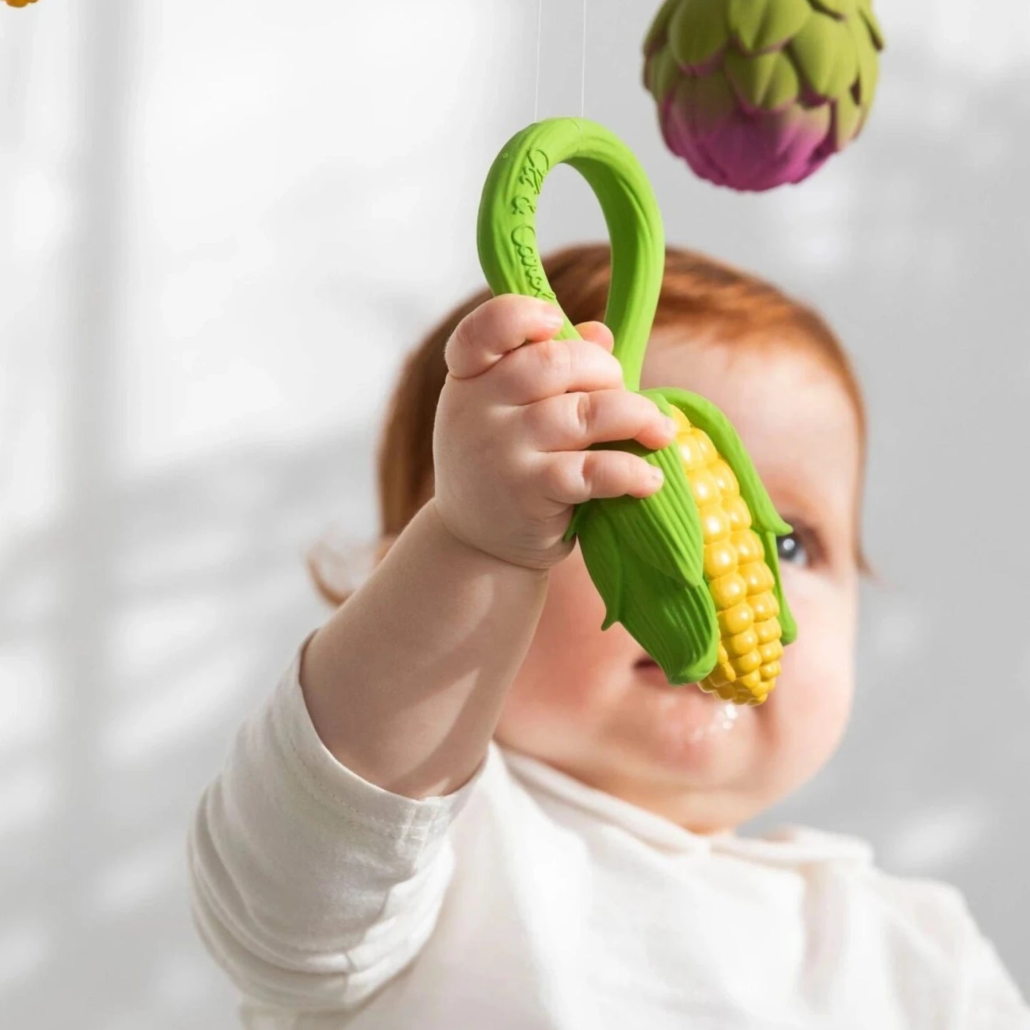 Corn rattle-teething toy