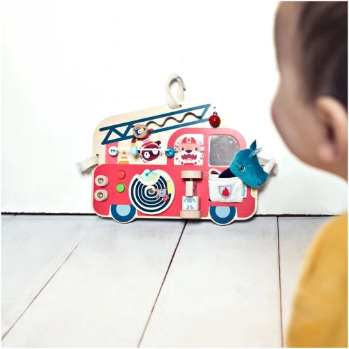 Wooden activity board Fire truck