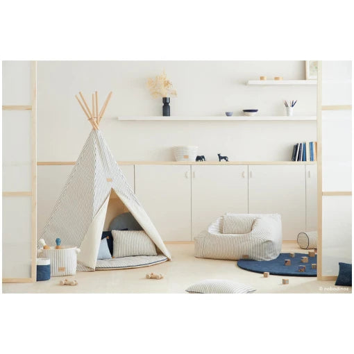 Arizona teepee • blue thin stripes natural
