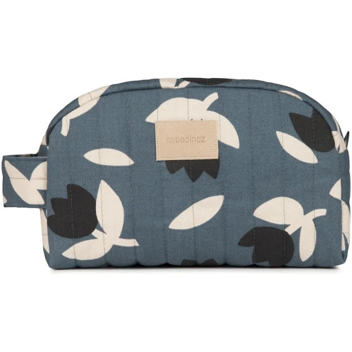HYDE PARK. Waterproof vanity case- Blue black tulips