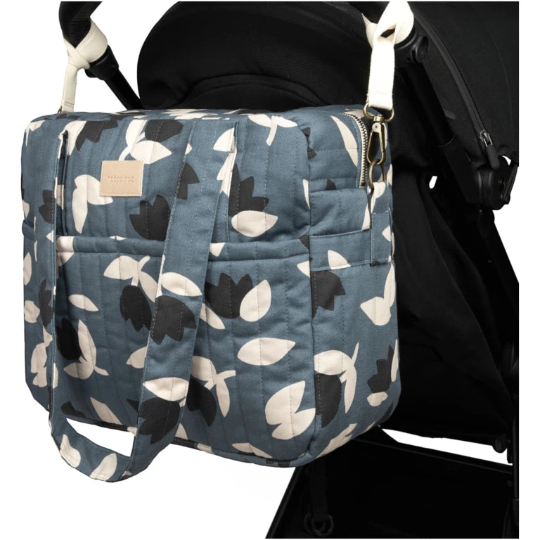 HYDE PARK-Waterproof stroller bag- Blue black tulips