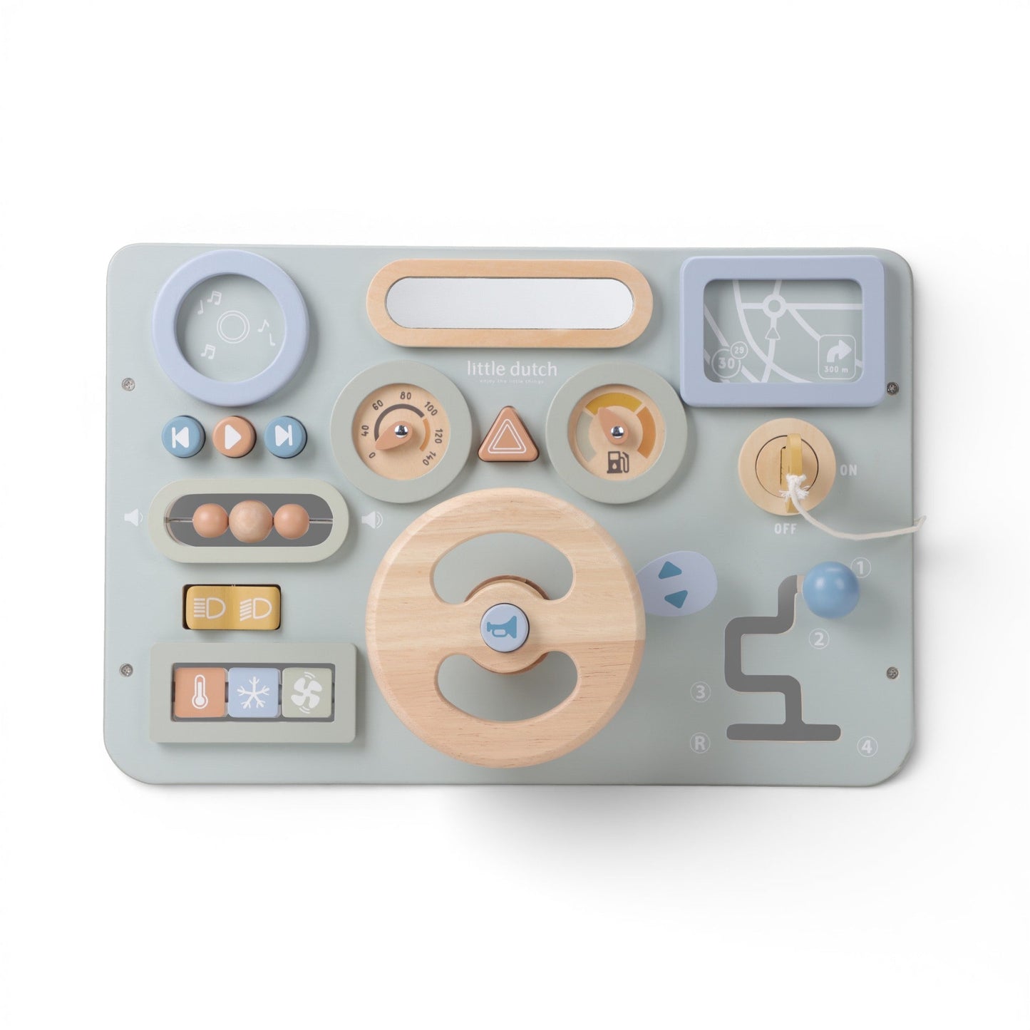 Wooden activity board-steering wheel