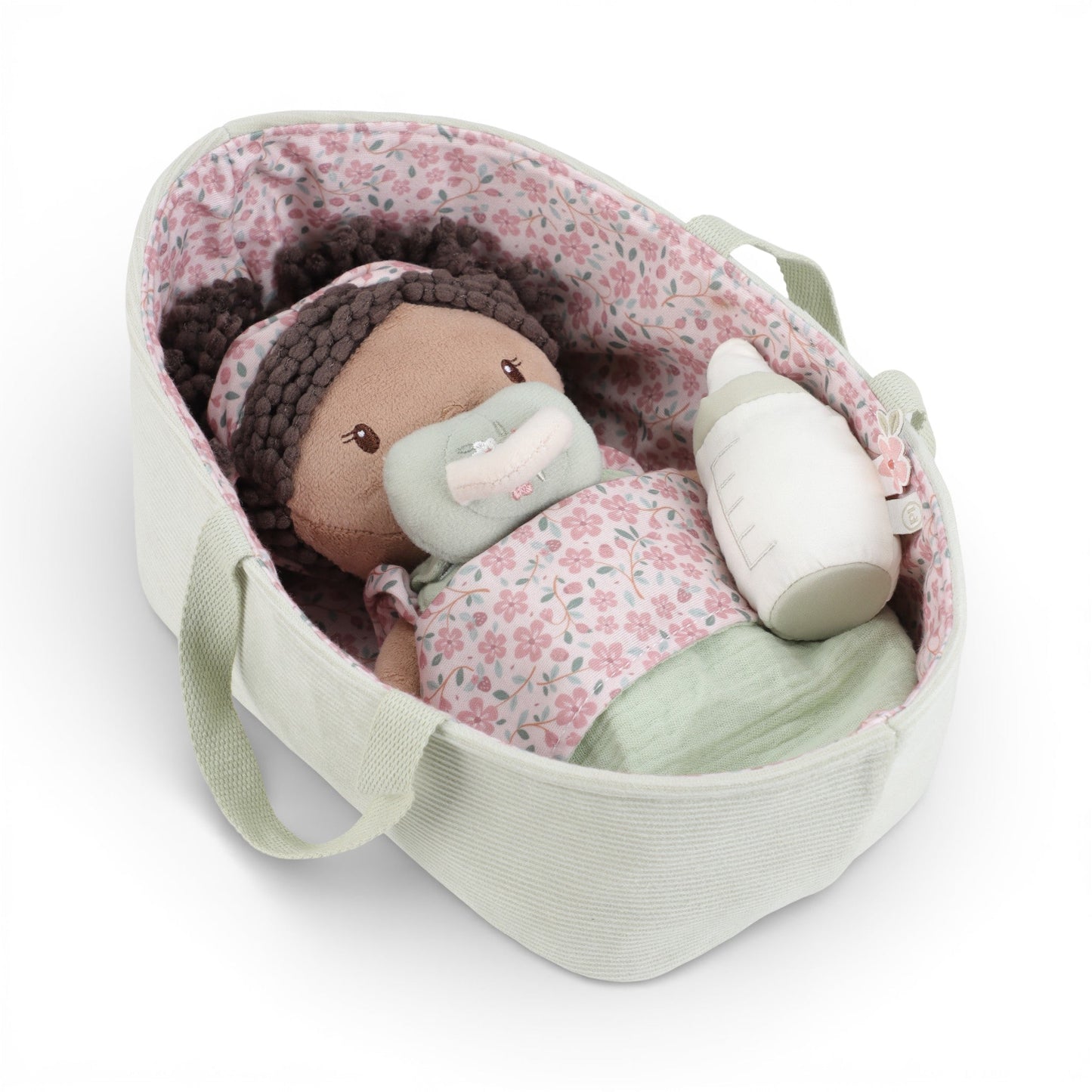 Baby doll in basket Evi 30 cm