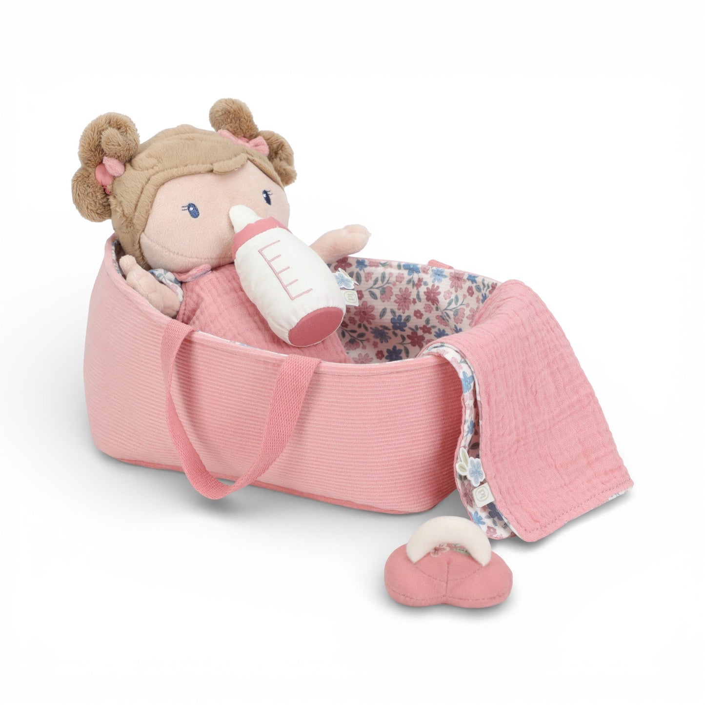 Baby doll in basket Rosa 30 cm