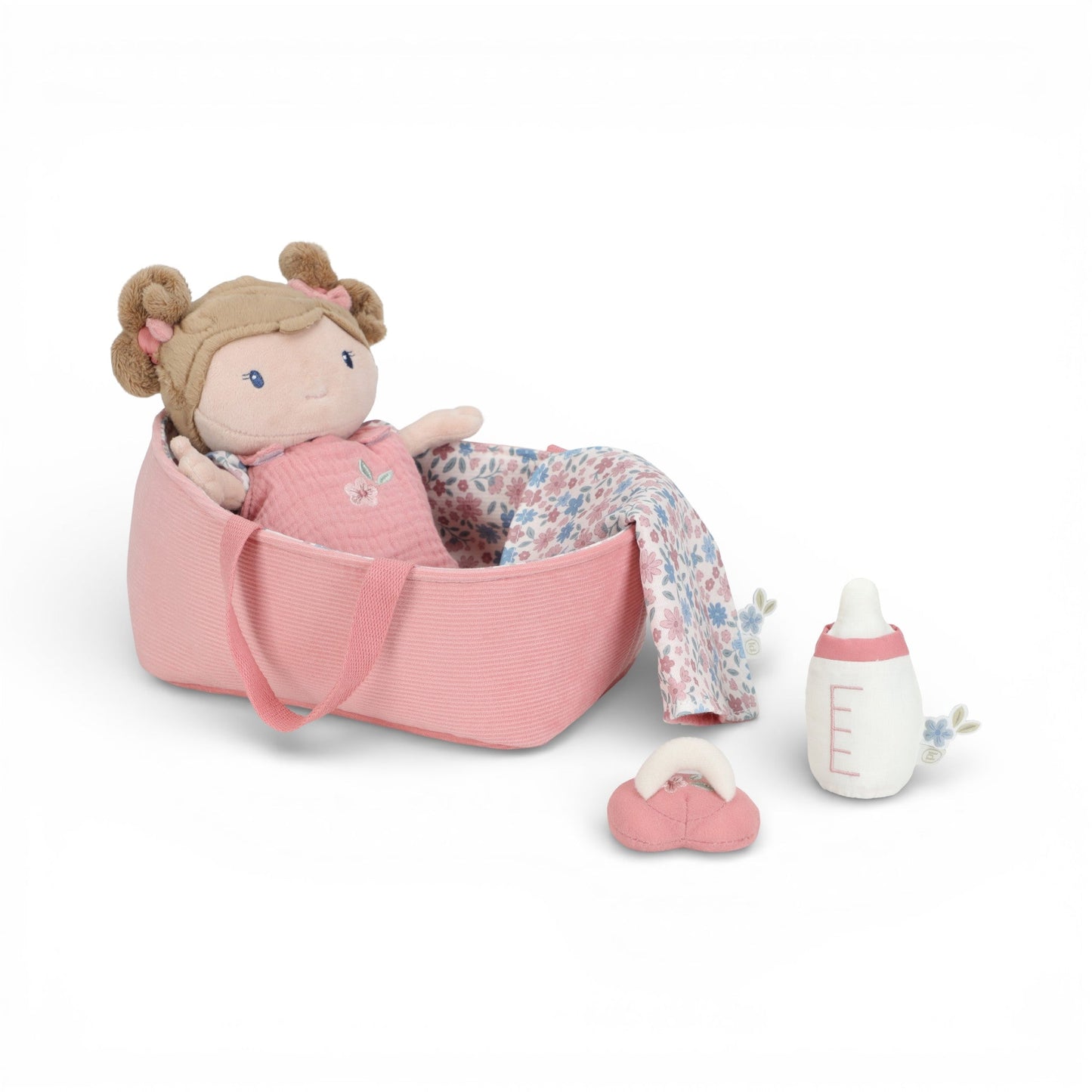 Baby doll in basket Rosa 30 cm