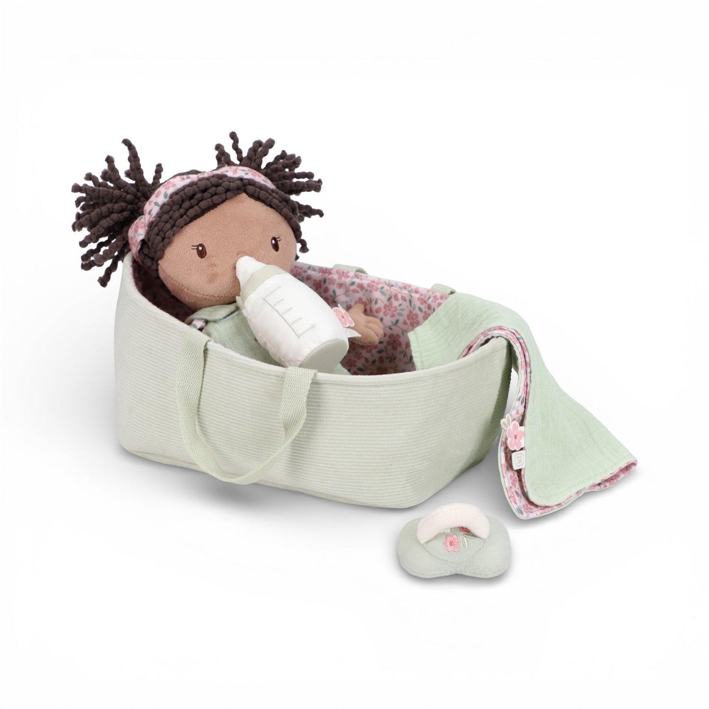 Baby doll in basket Evi 30 cm