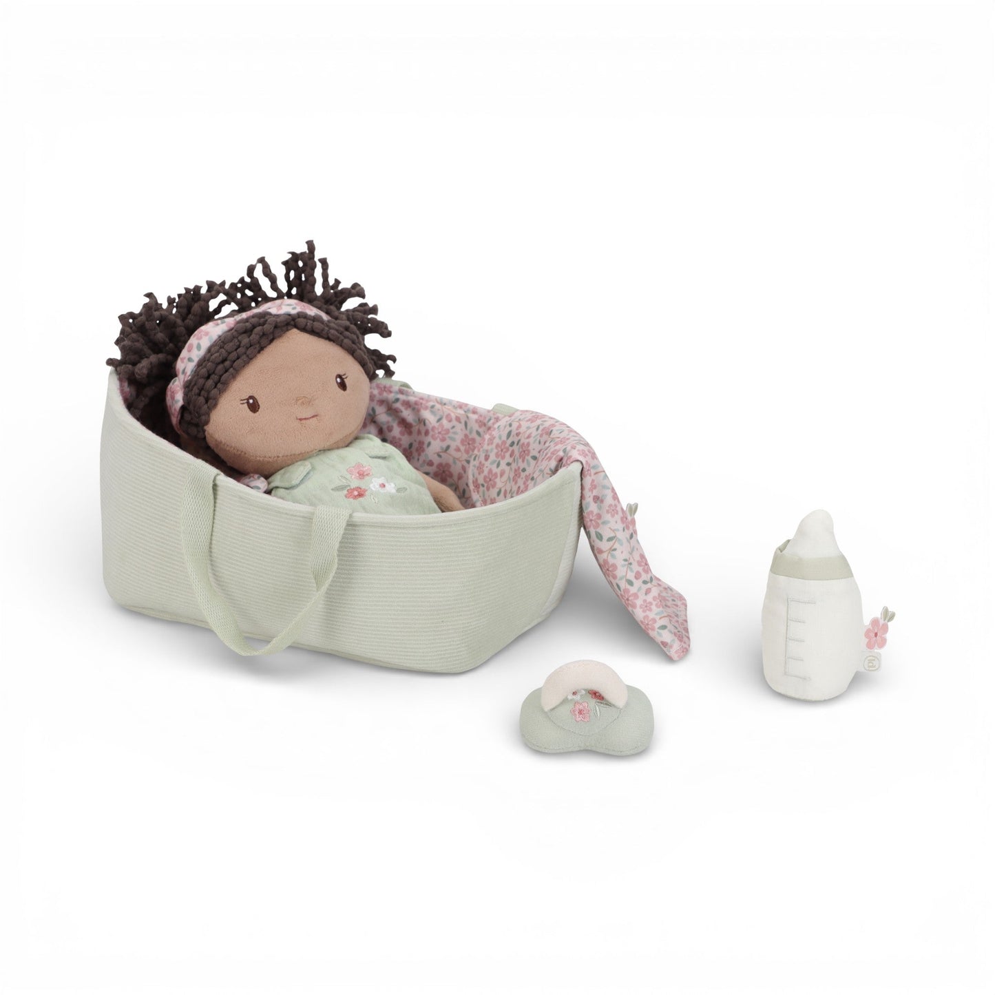 Baby doll in basket Evi 30 cm