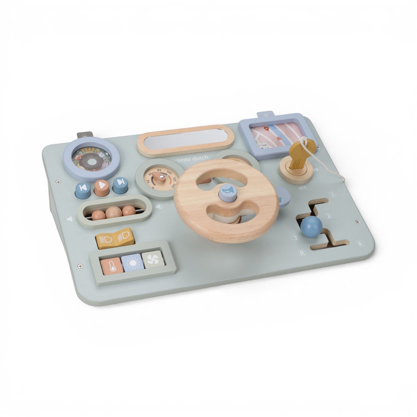 Wooden activity board-steering wheel