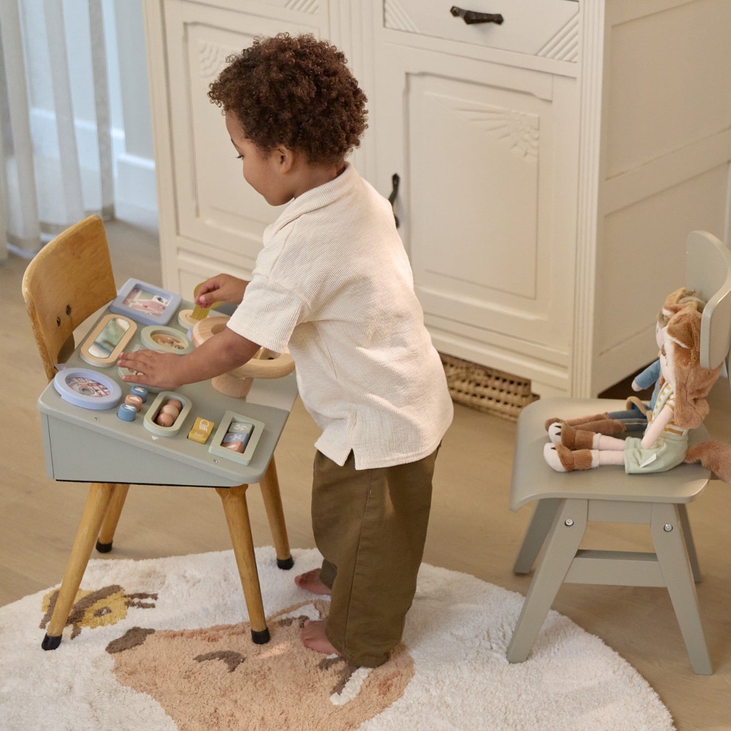 Wooden activity board-steering wheel