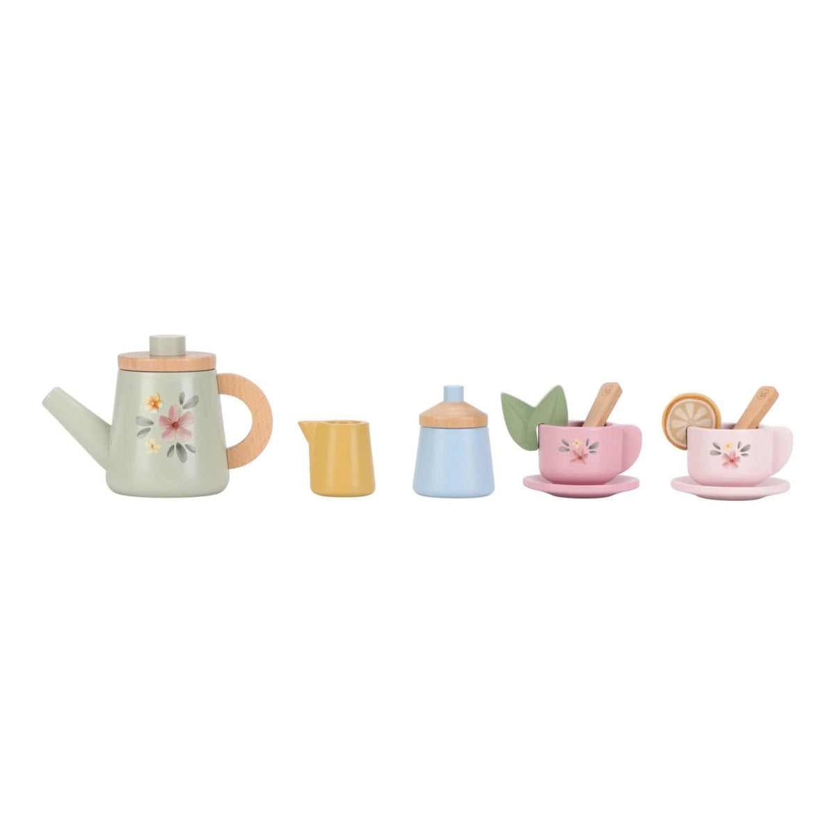 Wooden tea service set