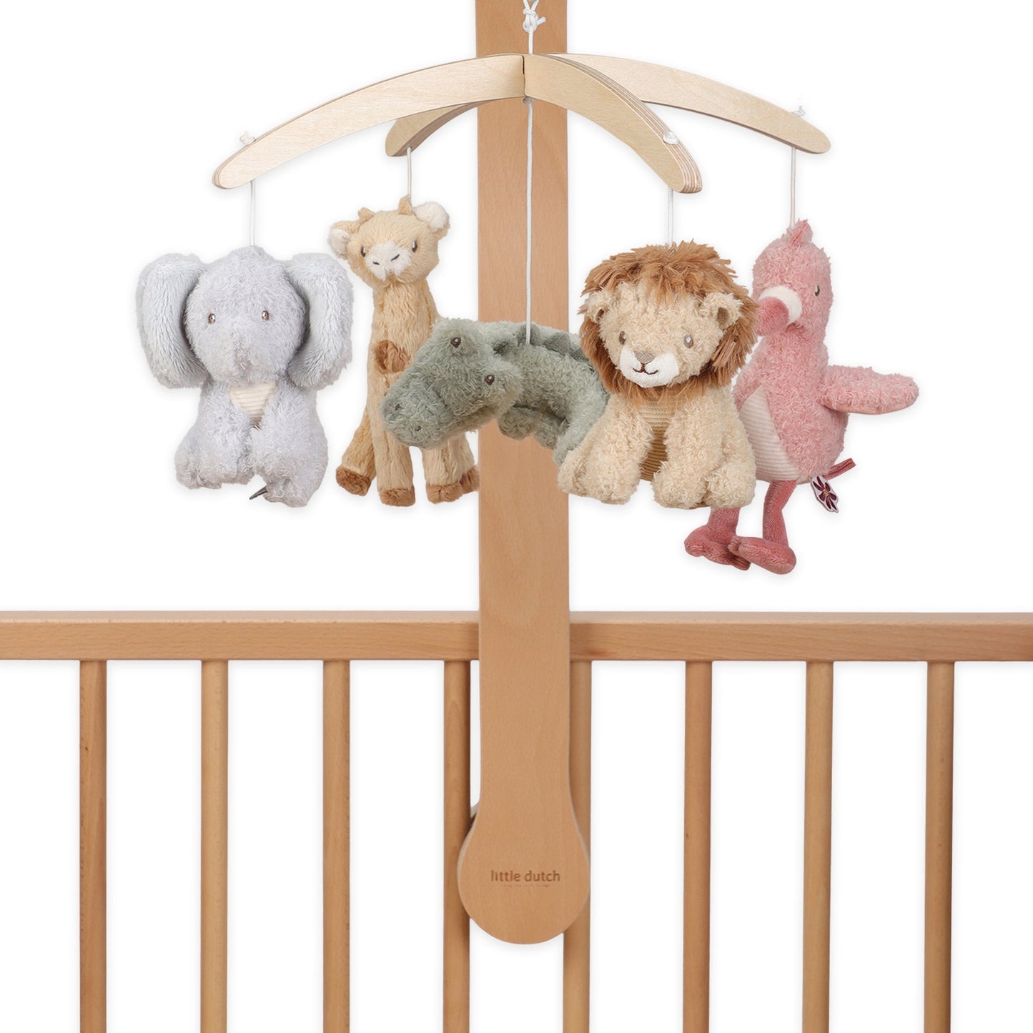 Safari Friends wooden bed mobile