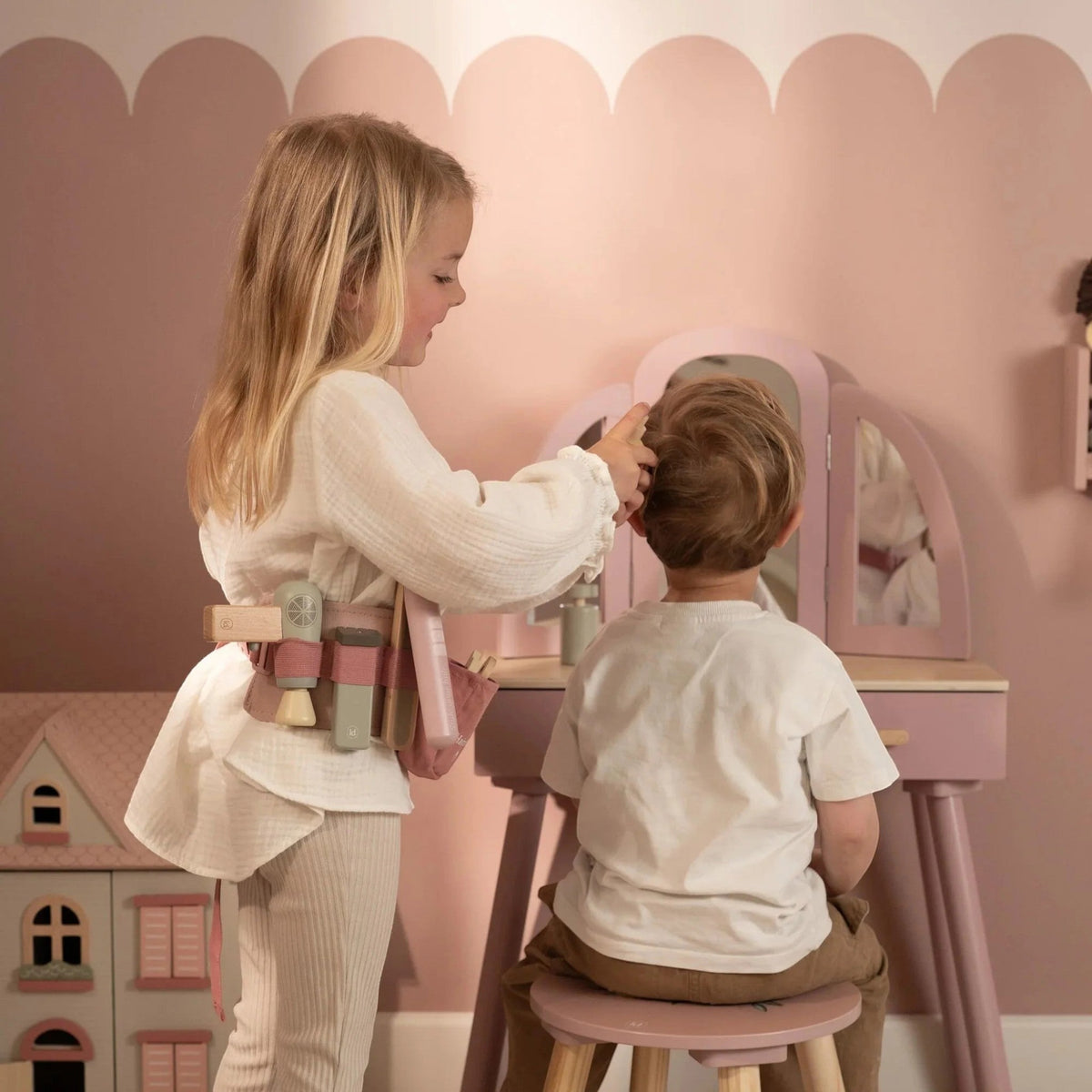 Hairdressing set with belt & wooden accessories - Jellyfishkids