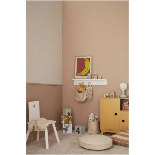 Kid’s shelf with hooks white