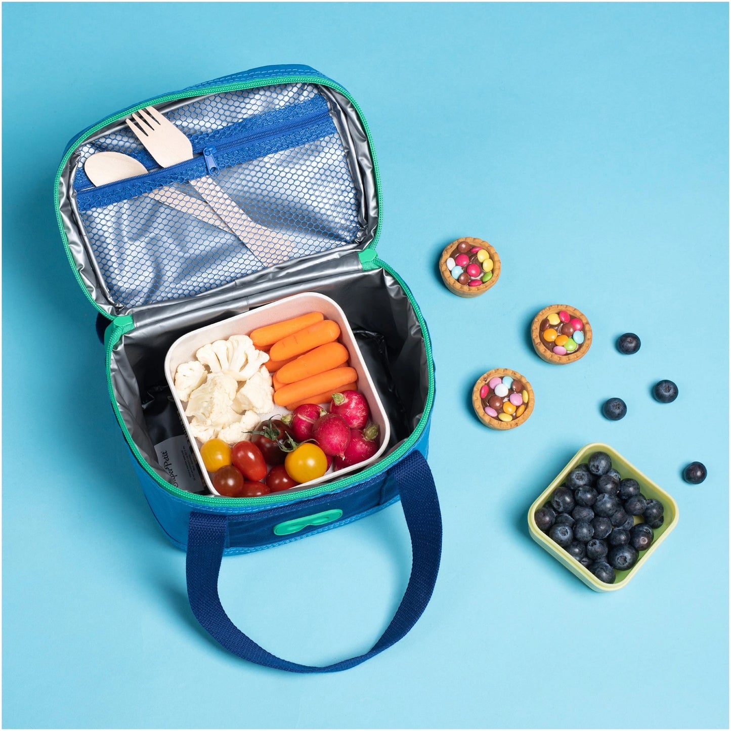 Insulated food bag – blue