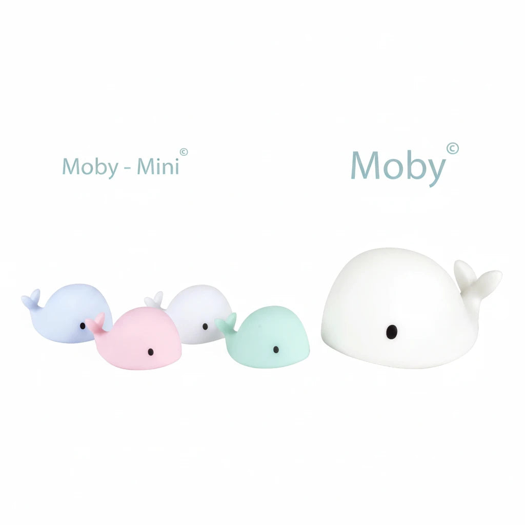 Whale Moby mini night light – pink